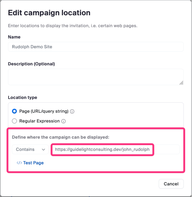 Campaign Locations Configuration